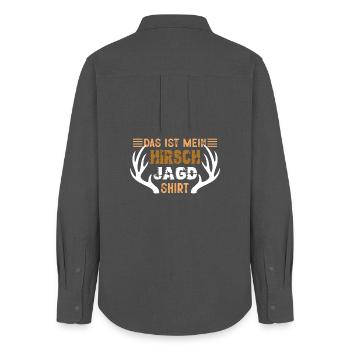 Jäger Geschenke Jagd Jagen Jägersprüfung  - Frauen Oxford Hemd - Anthrazit - Hinten - AI Model Female 172 light (172cm)