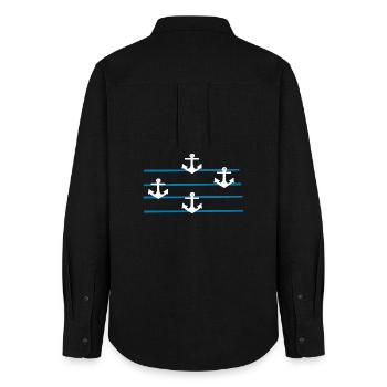 Ancre Allemagne du Nord Sailor Sailor Captain - Chemise Oxford Femme - noir - Dos - AI Model Female 172 light (172cm)