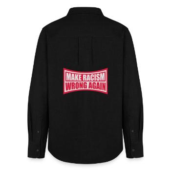 Rendre le racisme répréhensible - Chemise Oxford Femme - noir - Dos - AI Model Female 172 light (172cm)