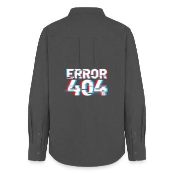 Erreur 404 Glitch - Chemise Oxford Femme - charbon - Dos - AI Model Female 172 light (172cm)