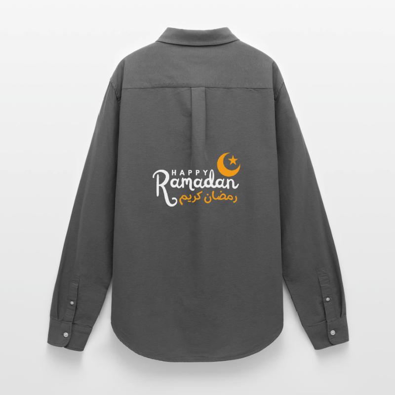 Ramadan Night Crescent Script Women's Oxford Shirt