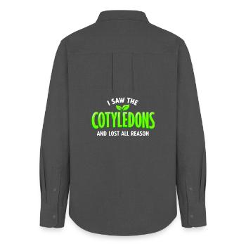 cotyledons seen | Microgreens Humor - Women's Oxford Shirt - anthracite - Back - AI Model Female 172 light (172cm)
