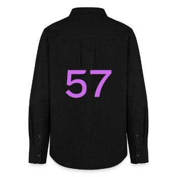 57 - Women's Oxford Shirt - black - Back - AI Model Female 172 light (172cm)