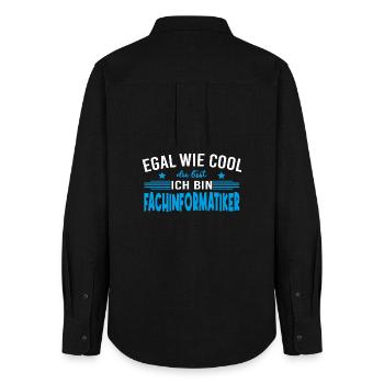 Egal wie cool du bist ich bin Fachinformatiker - Frauen Oxford Hemd - Schwarz - Hinten - AI Model Female 172 light (172cm)