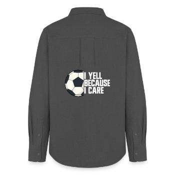 I'm screaming because I care about football parents - Women's Oxford Shirt - anthracite - Back - AI Model Female 172 light (172cm)