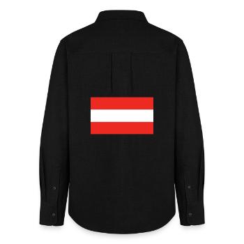 Austria national flag - Women's Oxford Shirt - black - Back - AI Model Female 172 light (172cm)