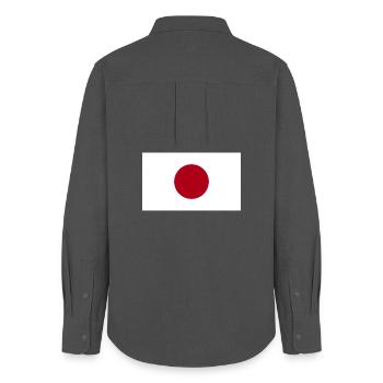 Japan National Flag - Women's Oxford Shirt - anthracite - Back - AI Model Female 172 light (172cm)
