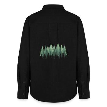 Forest Nature Trees Wilderness Nature Lovers - Women's Oxford Shirt - black - Back - AI Model Female 172 light (172cm)