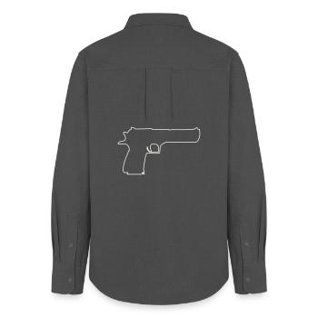 waffe- - Frauen Oxford Hemd - Anthrazit - Hinten - AI Model Female 172 light (172cm)