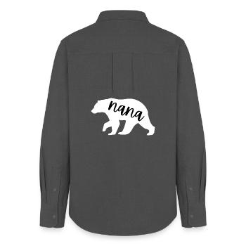 Nana Bear Cute Grandma Mother's Day Family Gift - Women's Oxford Shirt - anthracite - Back - AI Model Female 172 light (172cm)