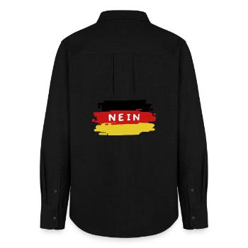 Deutschland Deutsche Flagge - Frauen Oxford Hemd - Schwarz - Hinten - AI Model Female 172 light (172cm)