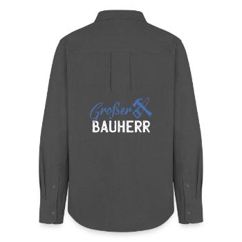 GrafBen Builder Building Graphics - Women's Oxford Shirt - anthracite - Back - AI Model Female 172 light (172cm)