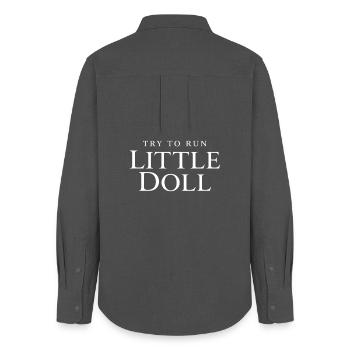 Try to run little doll - Frauen Oxford Hemd - Anthrazit - Hinten - AI Model Female 172 light (172cm)