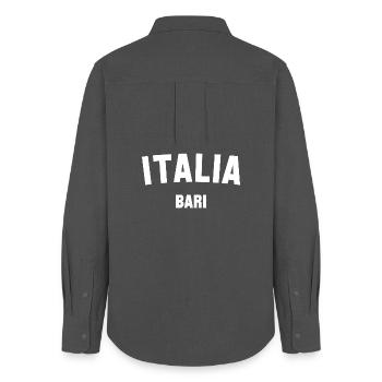 BARI Italia Italy - Women's Oxford Shirt - anthracite - Back - AI Model Female 172 light (172cm)