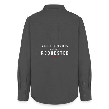 Your Opinion Was Not Requested – Dominant Attitude - Women's Oxford Shirt - anthracite - Back - AI Model Female 172 light (172cm)