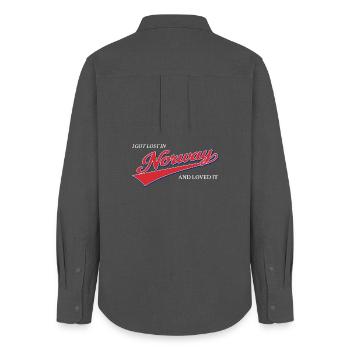 I Got Lost In Norway And Loved It - Nordic Travel - Women's Oxford Shirt - anthracite - Back - AI Model Female 172 light (172cm)