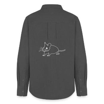 Mouse lineart - Women's Oxford Shirt - anthracite - Back - AI Model Female 172 light (172cm)