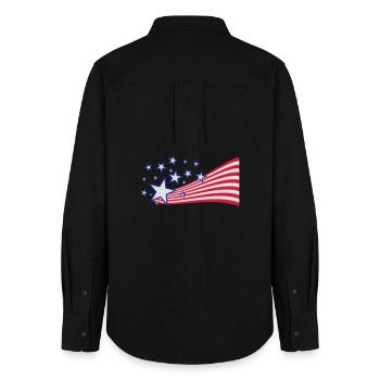 USA drapeau - Chemise Oxford Femme - noir - Dos - AI Model Female 172 light (172cm)