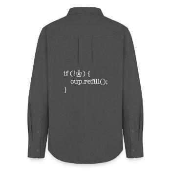 Coffee code lover software developer programmer - Women's Oxford Shirt - anthracite - Back - AI Model Female 172 light (172cm)