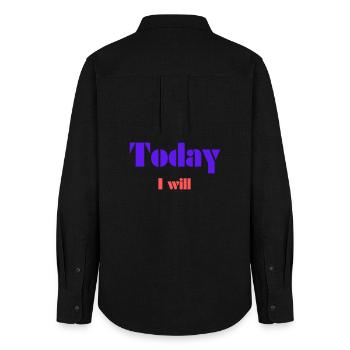 Today I Will - Women's Oxford Shirt - black - Back - AI Model Female 172 light (172cm)