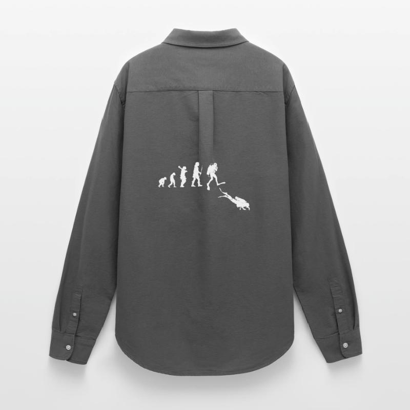 Illustration de l’évolution du progrès humain Chemise Oxford Femme