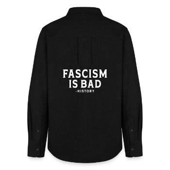 Le fascisme antifa est une mauvaise déclaration antifasciste - Chemise Oxford Femme - noir - Dos - AI Model Female 172 light (172cm)