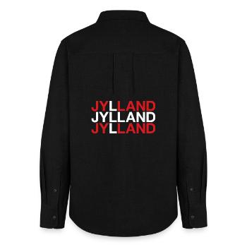JYLLAND Danemark Danemark Drapeau danois - Chemise Oxford Femme - noir - Dos - AI Model Female 172 light (172cm)