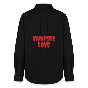 Vampire lieben Halloween Kunstwerke - Frauen Oxford Hemd - Schwarz - Hinten - AI Model Female 172 light (172cm)