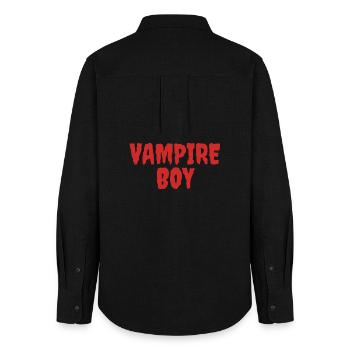 Vampir Junge Teenager T-Shirt Design - Frauen Oxford Hemd - Schwarz - Hinten - AI Model Female 172 light (172cm)