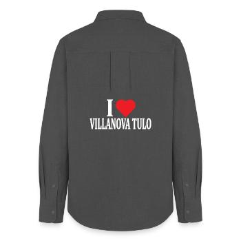 t-shirt Io amo Villanova Tulo t-shirt Sardaigne - Chemise Oxford Femme - charbon - Dos - AI Model Female 172 light (172cm)