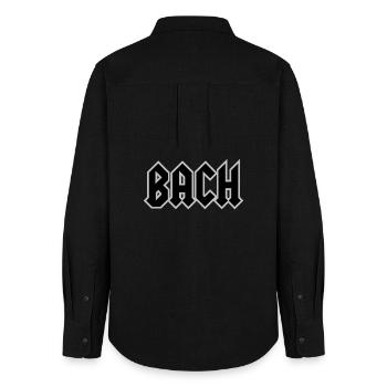 BACH Classical Music Humor T Shirt - Women's Oxford Shirt - black - Back - AI Model Female 172 light (172cm)