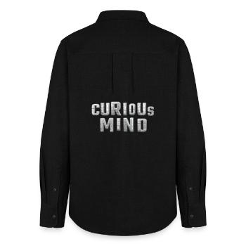curieux Mind métallisé 3d - Chemise Oxford Femme - noir - Dos - AI Model Female 172 light (172cm)