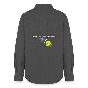 Quel est le score ? Joueur de pickleball drôle - Chemise Oxford Femme - charbon - Dos - AI Model Female 172 light (172cm)
