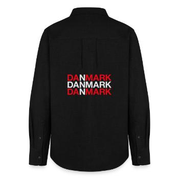 Danmark Denmark Denmark Flag - Women's Oxford Shirt - black - Back - AI Model Female 172 light (172cm)