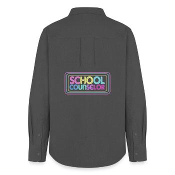 Schulbetreuer Schulberater Mentor Conseiller scolaire - Chemise Oxford Femme - charbon - Dos - AI Model Female 172 light (172cm)