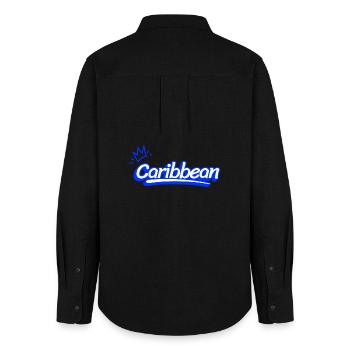 Caribbean in blue - Women's Oxford Shirt - black - Back - AI Model Female 172 light (172cm)