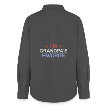 Favorite Grandchild Lustig I'm Grandpa's Favorite - Women's Oxford Shirt - anthracite - Back - AI Model Female 172 light (172cm)