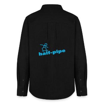 half pipe - Women's Oxford Shirt - black - Back - AI Model Female 172 light (172cm)