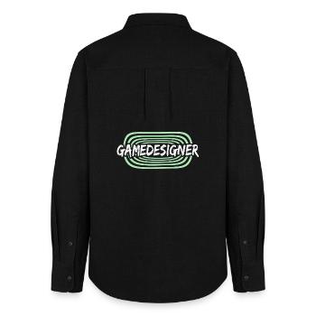Game designer as a work colleague - Women's Oxford Shirt - black - Back - AI Model Female 172 light (172cm)