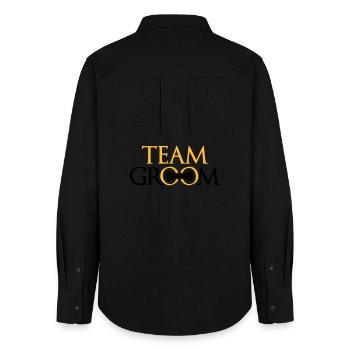 ringe team groom junggesellenabschied bachelor par - Frauen Oxford Hemd - Schwarz - Hinten - AI Model Female 172 light (172cm)