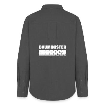BAUMINISTER - Frauen Oxford Hemd - Anthrazit - Hinten - AI Model Female 172 light (172cm)