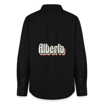 Alberto Retro T-Shirt Vintage T-shirt cadeau - Chemise Oxford Femme - noir - Dos - AI Model Female 172 light (172cm)