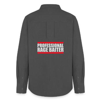 Professionnel Rage Baiter Troll Attention Fun - Chemise Oxford Femme - charbon - Dos - AI Model Female 172 light (172cm)