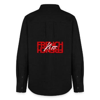 French Kiss - Women's Oxford Shirt - black - Back - AI Model Female 172 light (172cm)