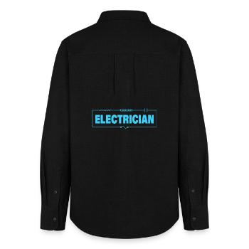 ÉLECTRICIEN - Chemise Oxford Femme - noir - Dos - AI Model Female 172 light (172cm)