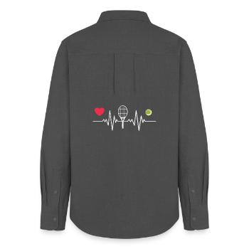 Tennis is My Heartbeat - Women's Oxford Shirt - anthracite - Back - AI Model Female 172 light (172cm)
