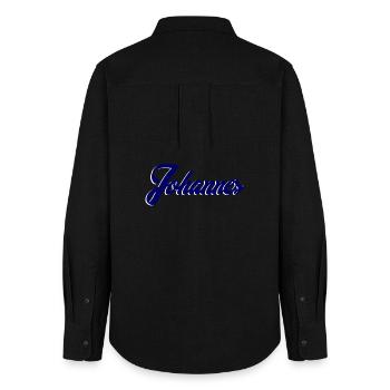 Name Johannes Personalization - Women's Oxford Shirt - black - Back - AI Model Female 172 light (172cm)
