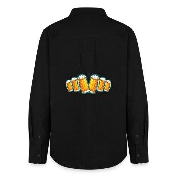 Beer Glass Beer Mug Beer - Women's Oxford Shirt - black - Back - AI Model Female 172 light (172cm)