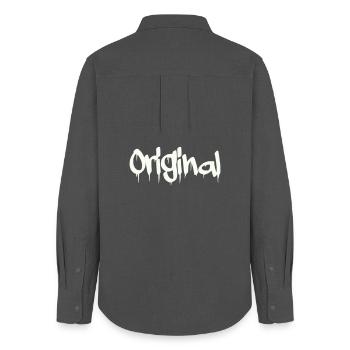Original - Women's Oxford Shirt - anthracite - Back - AI Model Female 172 light (172cm)
