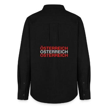 AUSTRIA Austria Flag - Women's Oxford Shirt - black - Back - AI Model Female 172 light (172cm)